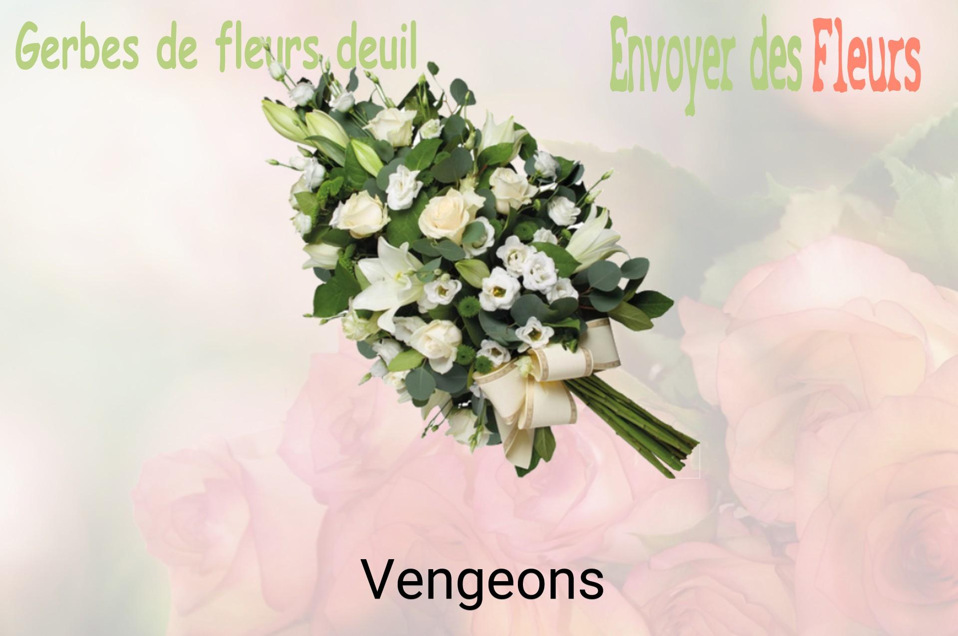 Gerbe de fleurs de deuil livrée à Vengeons
